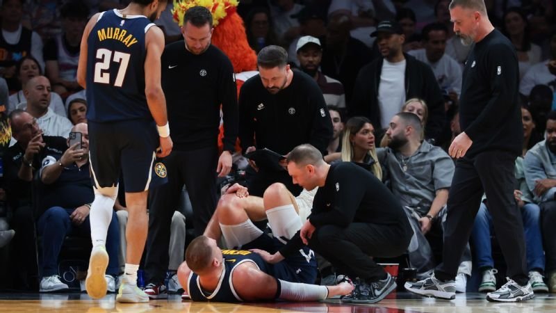 Jokic se salva de una grave lesión en la rodilla y estará fuera durante 4 semanas