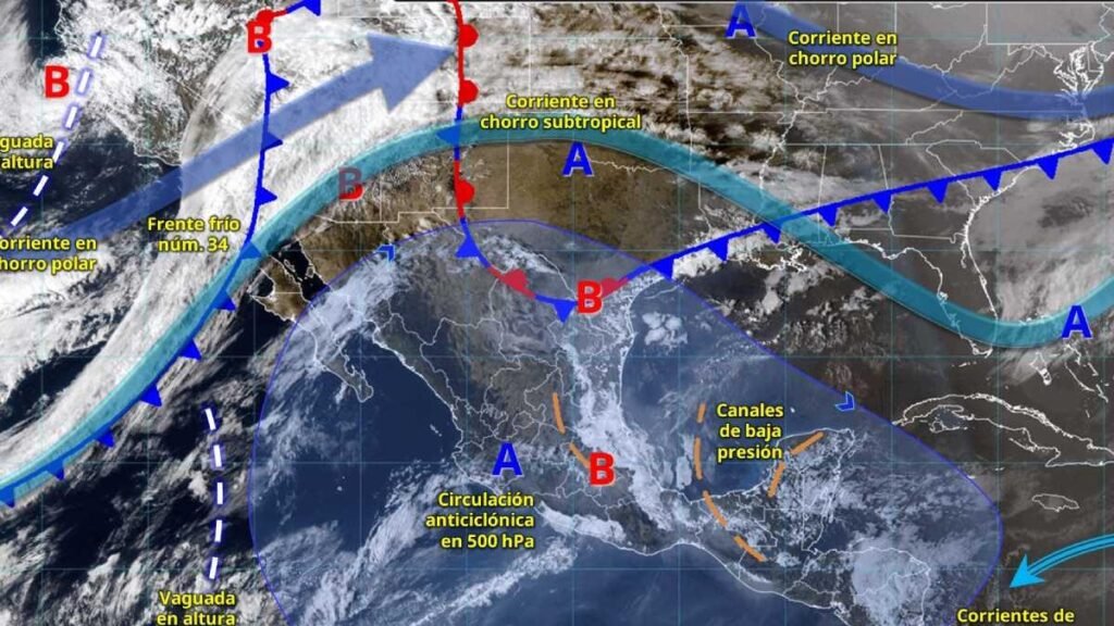 El clima en México el 12 de febrero de 2026: Frente frío 34 traerá nevadas y lluvias.